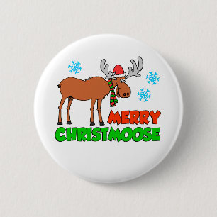 Merry Christmoose Niedlich Holiday Pub Button