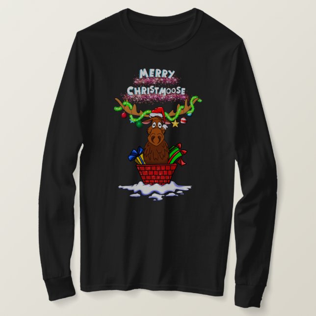 "Merry Christmoose" Santa Moose T - Shirt (Design vorne)