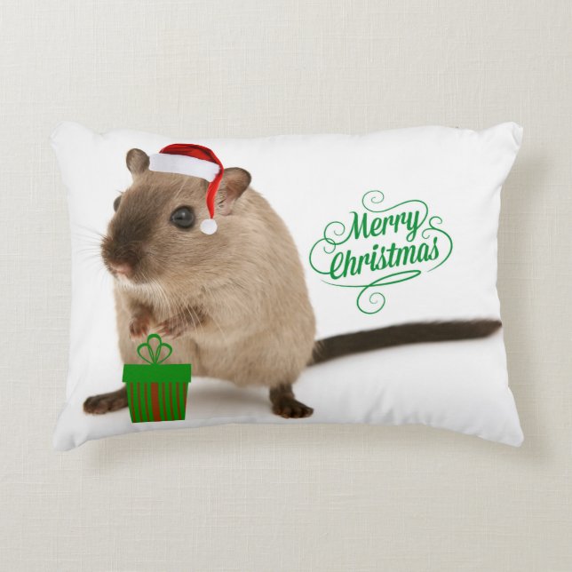 Merry Christmouse Dekokissen (Vorderseite)