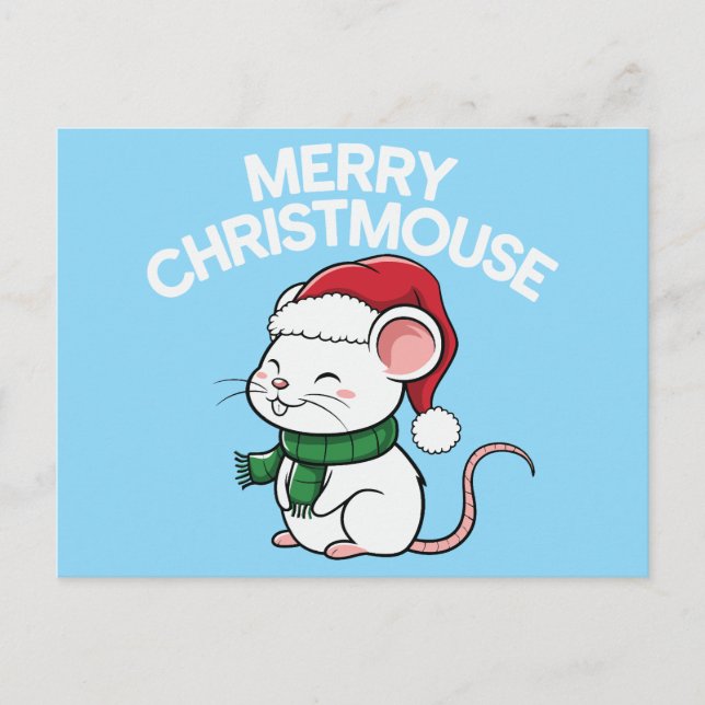 Merry Christmouse Feiertagspostkarte (Vorderseite)