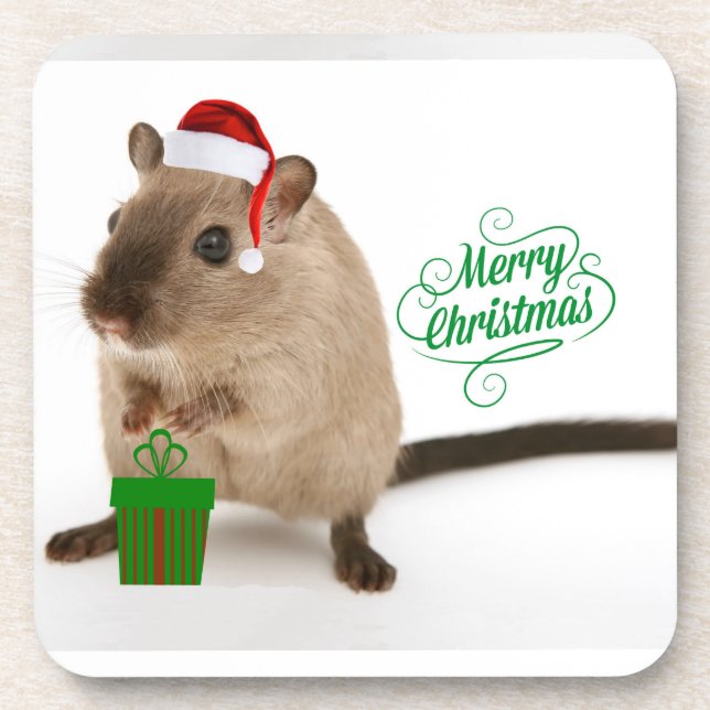 Merry Christmouse Getränkeuntersetzer (Vorderseite)