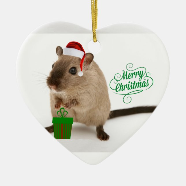 Merry Christmouse Keramik Ornament (Vorne)
