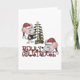 Merry Christmouse mit Baum Feiertagskarte