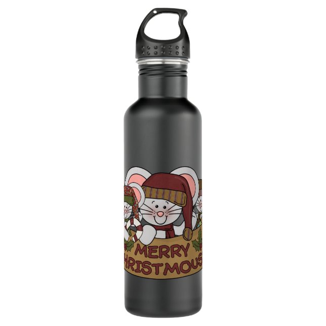Merry Christmouse Trinkflasche (Vorderseite)