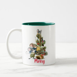 Merry Christmouse Zweifarbige Tasse