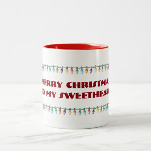 ***MERRY CHRISTMS SWEETHEART** MIT LIGHTS-TASSE ZWEIFARBIGE TASSE