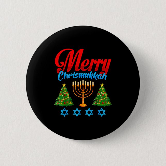 Merry Christmukkah Jewish Xmas Christmas Hanukkah  Button (Vorderseite)