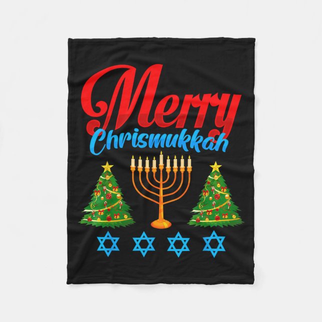 Merry Christmukkah Jewish Xmas Christmas Hanukkah  Fleecedecke (Vorderseite)