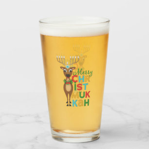 Merry Christmukkah Reindeer Glas
