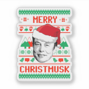 Merry Christmusk UGLY CHRISTMAS SWEATER Aufkleber
