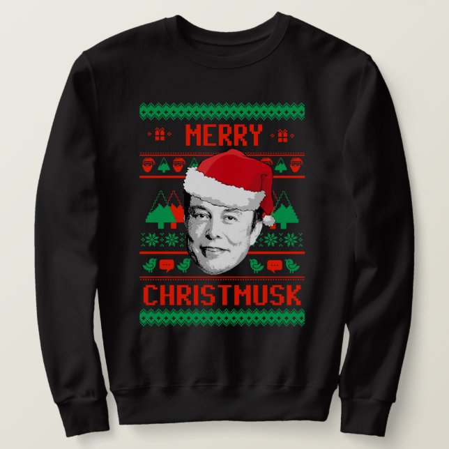Merry Christmusk UGLY CHRISTMAS SWEATER Sweatshirt (Design vorne)