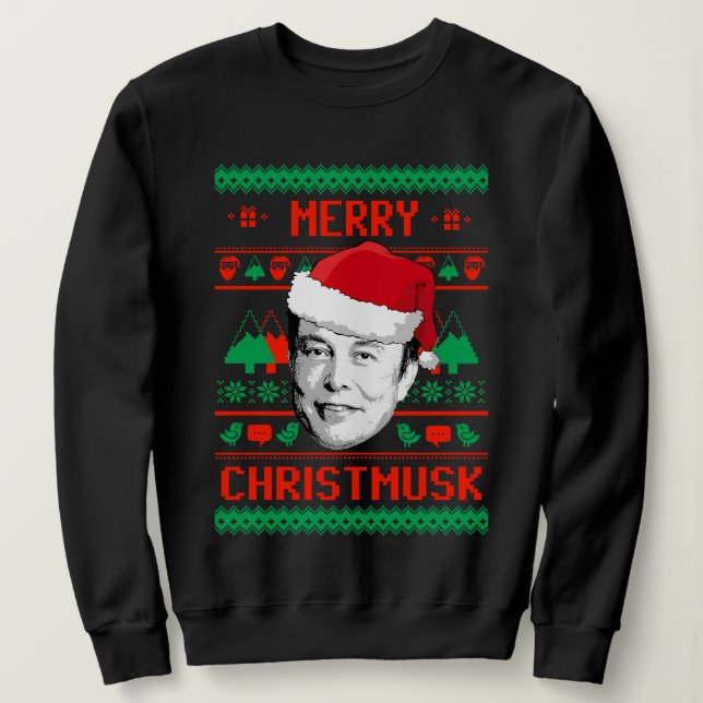 Merry Christmusk UGLY CHRISTMAS SWEATER Sweatshirt (Design vorne)
