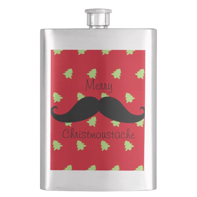 Merry Christmustache Flachmann (Vorderseite)