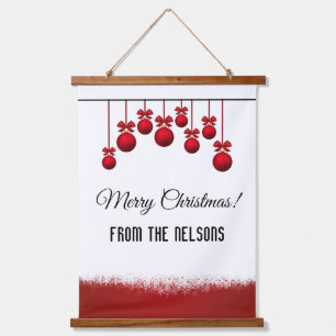 Merry Chritmas von NAME GEHT HIER. Wandteppich Mit Holzrahmen