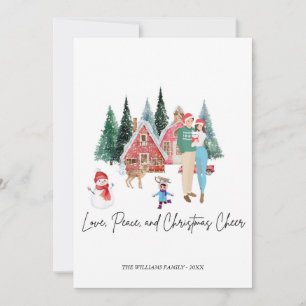 MERRY CHRITSMAS FESTIVE MODERN NIEDLICH CARD EINLADUNG