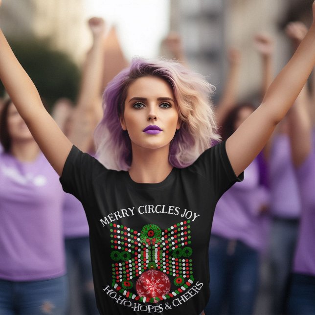 Merry Circles Freude Weihnachten T - Shirt (Von Creator hochgeladen)