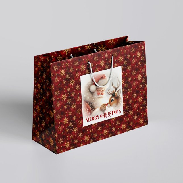 Merry Classic Santa Claus Rudolph Christmas Bag Große Geschenktüte (Merry Classic Santa Claus Rudolph Christmas Bag)