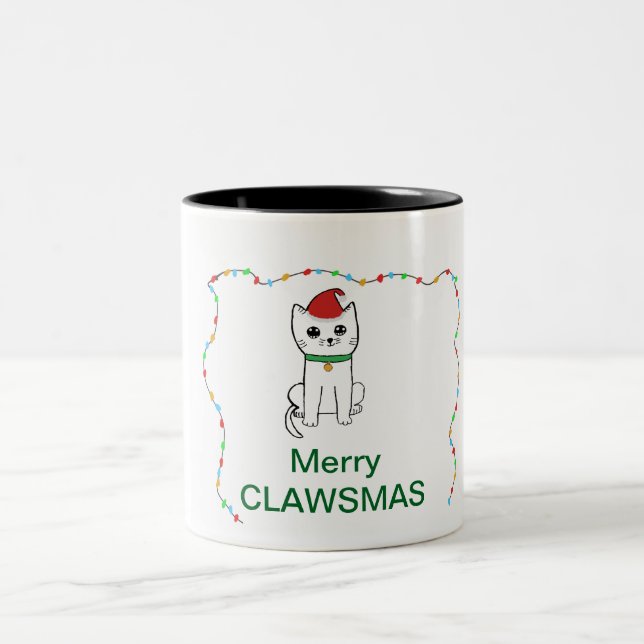 Merry Clawsmas Zweifarbige Tasse (Mittel)