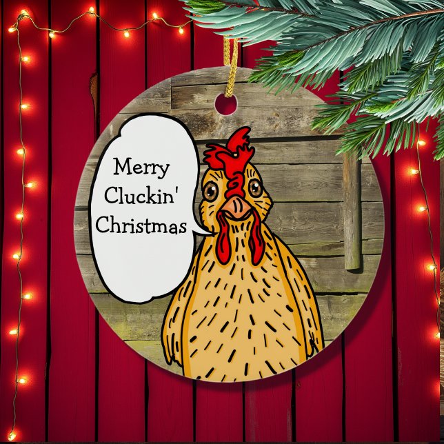 Merry Cluckins Weihnachtsgebäck Keramik Ornament (Von Creator hochgeladen)