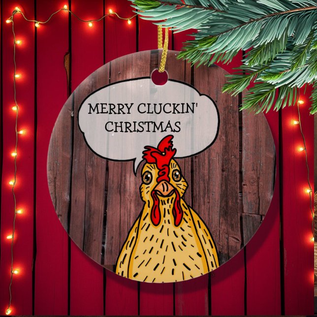Merry Cluckins Weihnachtsgebäck Keramik Ornament (Von Creator hochgeladen)