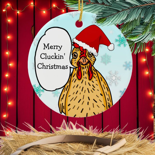 Merry Cluckins Weihnachtsgebäck Keramik Ornament (Von Creator hochgeladen)