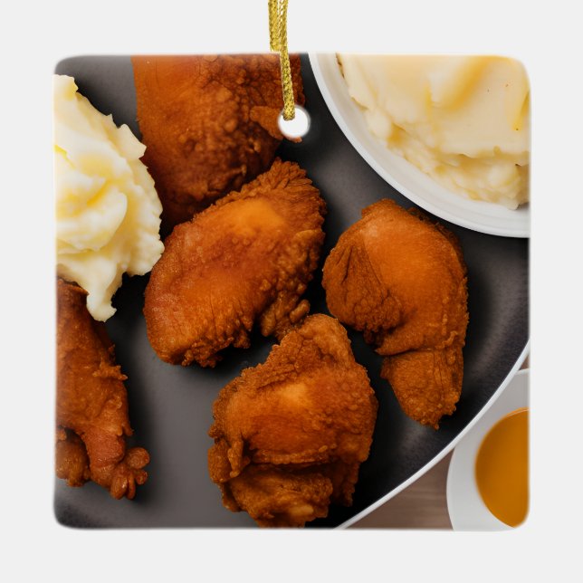 Merry Cluckins Weihnachtsgebäck Keramikornament (Vorderseite)