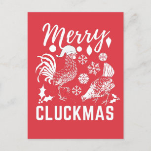 Merry Cluckmas Chicken Lover Ferienkarte Postkarte