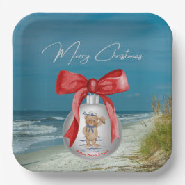 Merry Coastal Christmas Hilton Head Island Beach Pappteller