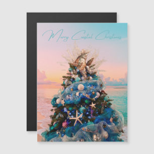Merry Coastal Weihnachten Tropical Magnetic Card Magnetkarte