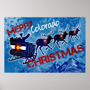 Merry Colorado Weihnachtsgrunge Begrüßung Poster