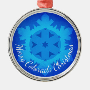 Merry Colorado Weihnachtsschneeflocke Silbernes Ornament