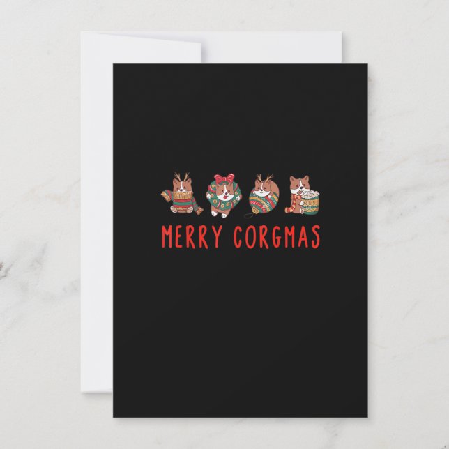 Merry Corgmas Christmas Corgi Cute Dog Funny Einladung (Vorderseite)
