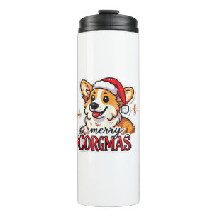 Merry Corgmas Festive Corgi Dog Lover Holiday Desi Thermosbecher