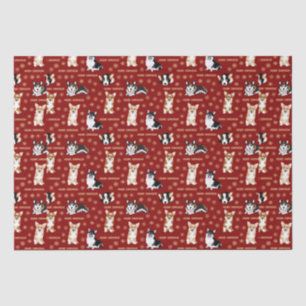 Merry Corgmess Text - Christmas Corgi rotes Muster Seidenpapier