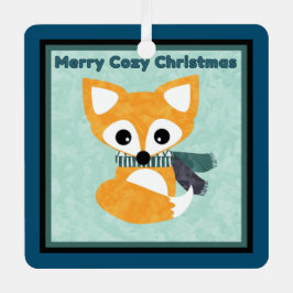 Merry Cosy Christmas Fox Geschenk Ornament Aus Metall