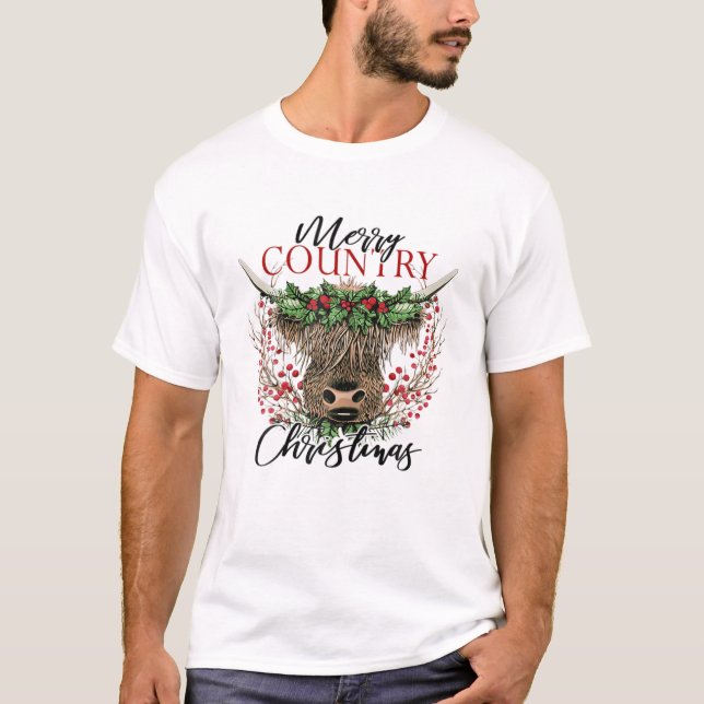 Merry Country Weihnachtskleid T-Shirt (Vorderseite)
