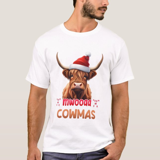 Merry Cowmas Niedlich Weihnachten Weihnachten Weih T-Shirt (Vorderseite)