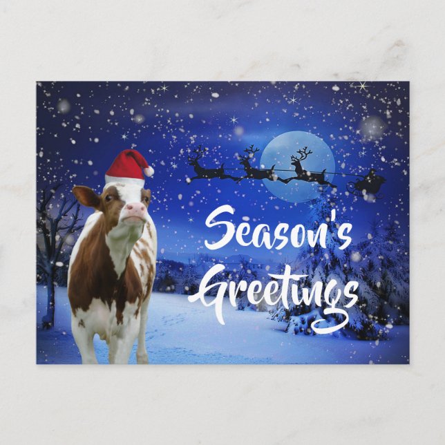Merry Cowristmas Weihnachten Urlaub Postkarte (Vorderseite)