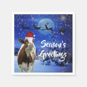 Merry Cowristmas Weihnachten Urlaub Serviette