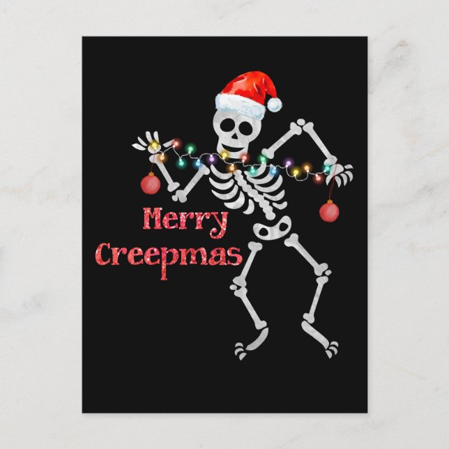 Merry Creep mas Funny Weihnachten Skelett (Vorderseite)