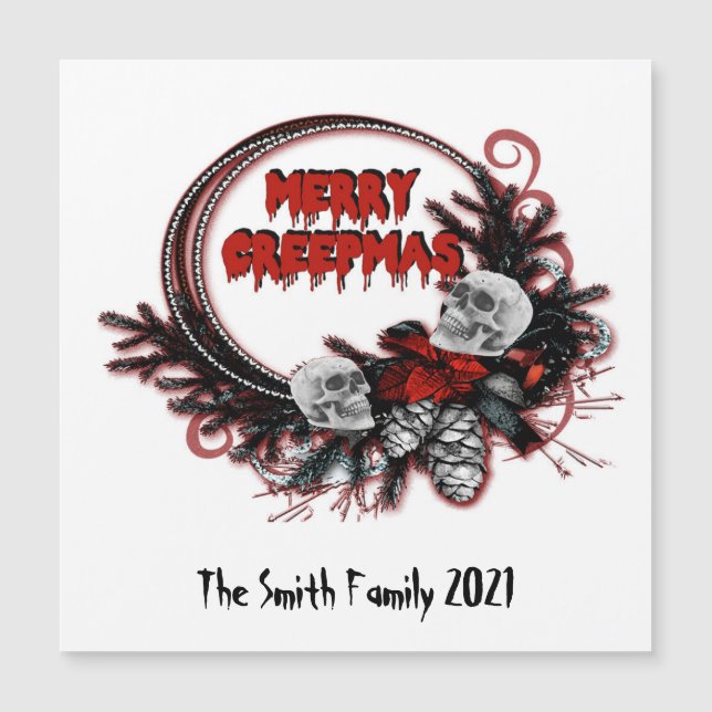 Merry Creepmas Horror Weihnachten Custom Magnet (Vorderseite)