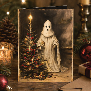 Merry Creepmas Spooky Ghost Gothic Vintag Karte
