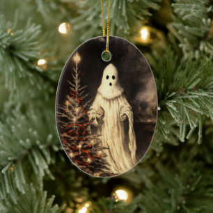 Merry Creepmas Spooky Ghost Gothic Vintag Keramik Ornament