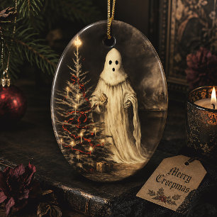 Merry Creepmas Spooky Ghost Gothic Vintag Keramik Ornament