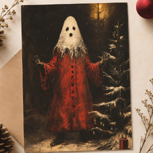 Merry Creepmas Spooky Ghost Gothic Vintag Postkarte