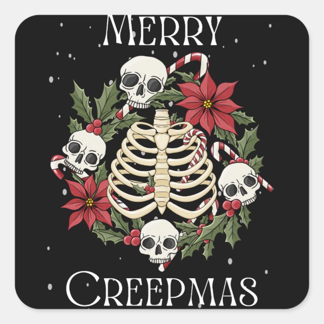 Merry Creepmas Wreath Sticker (Vorderseite)