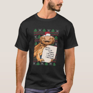 Merry Crickets Bartded Dragon Ugly Christmas Pajam T-Shirt