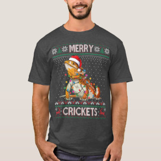Merry Crickets Bartded Dragon Ugly Sweater Christm T-Shirt