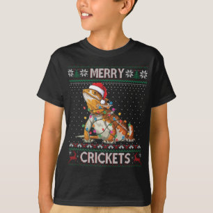 Merry Crickets Bartded Dragon Ugly Sweater Christm T-Shirt