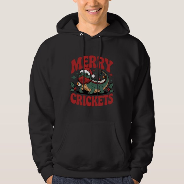 Merry Crickets Reptile Xmas Design Hoodie (Vorderseite)